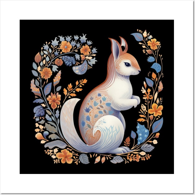 A Cute Squirrel Scandinavian Art Style Wall Art by Studio Red Koala